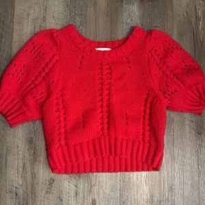 Red Knit Women's Top